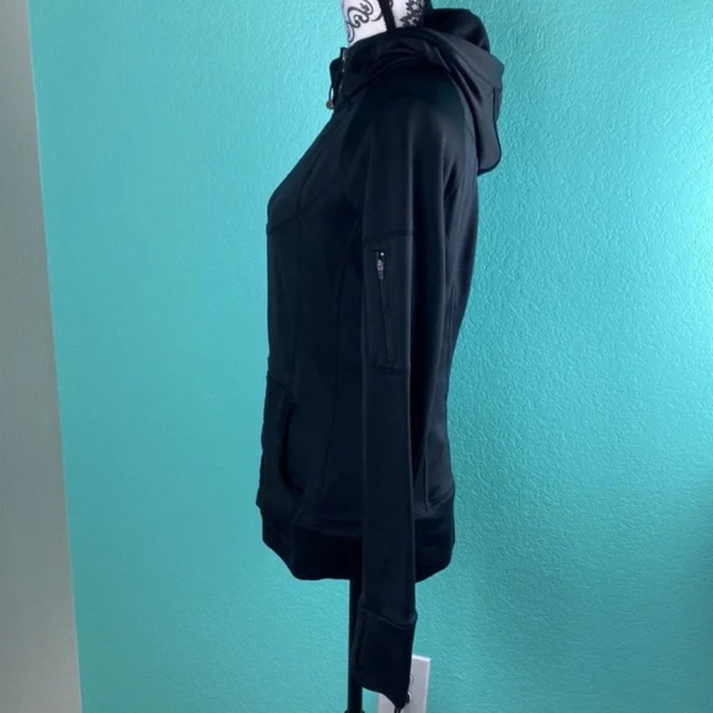 Athleta Basic Plain Black Full Zip Sweat Wick Act… - image 6